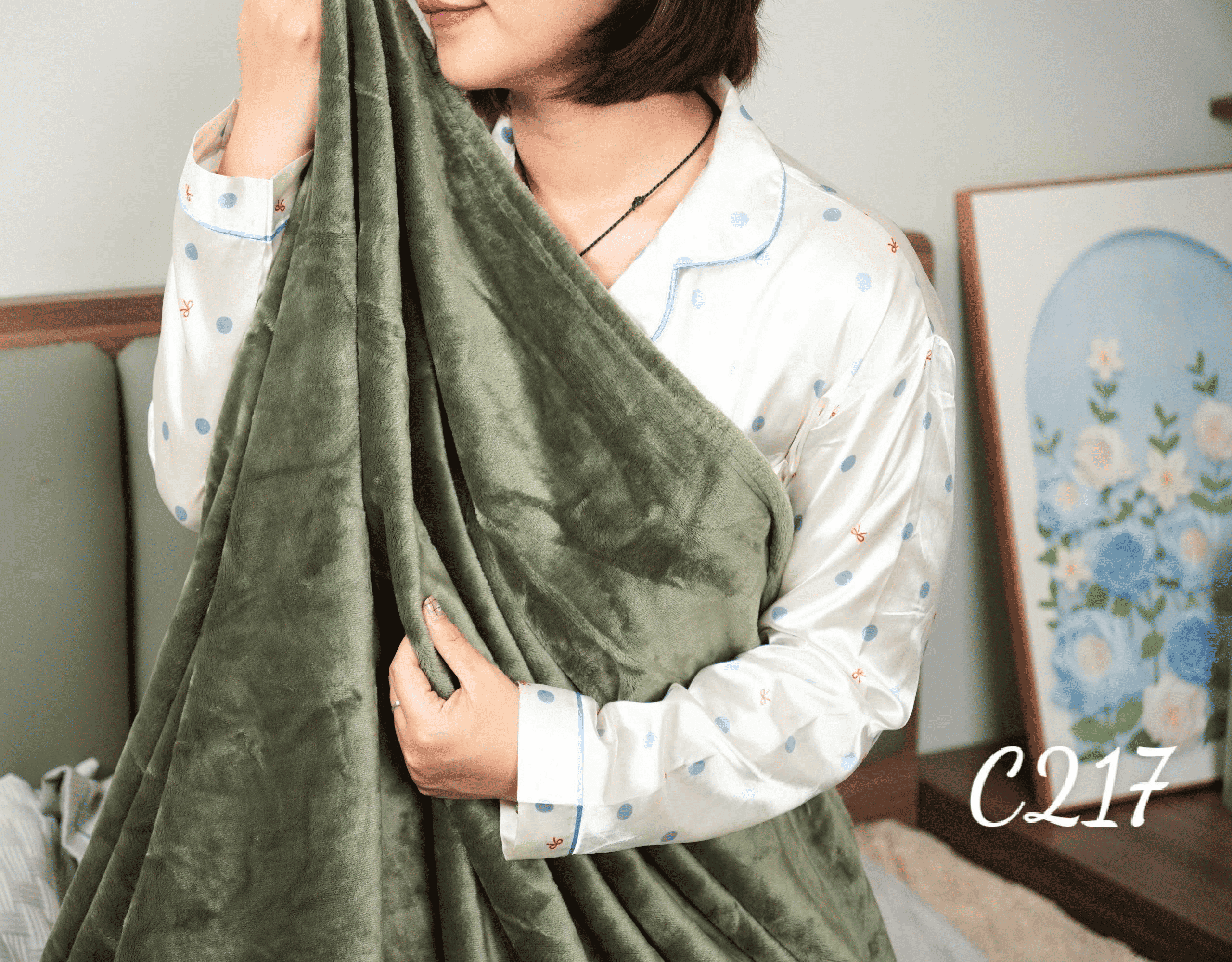 Chăn bằng vải dệt từ xơ sợi tổng hợp (100% polyester), mã hiệu: B0031, KT: (200 x 230)cm
